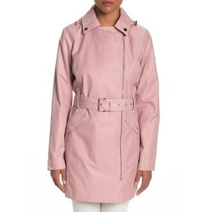 Michael Kors Pink Blush Removable Hood Trench Coat